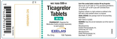 Ticagrelor Tablets Bottle Of 100 (Ticagrelor Tablets Bottle Of 100.jpg)